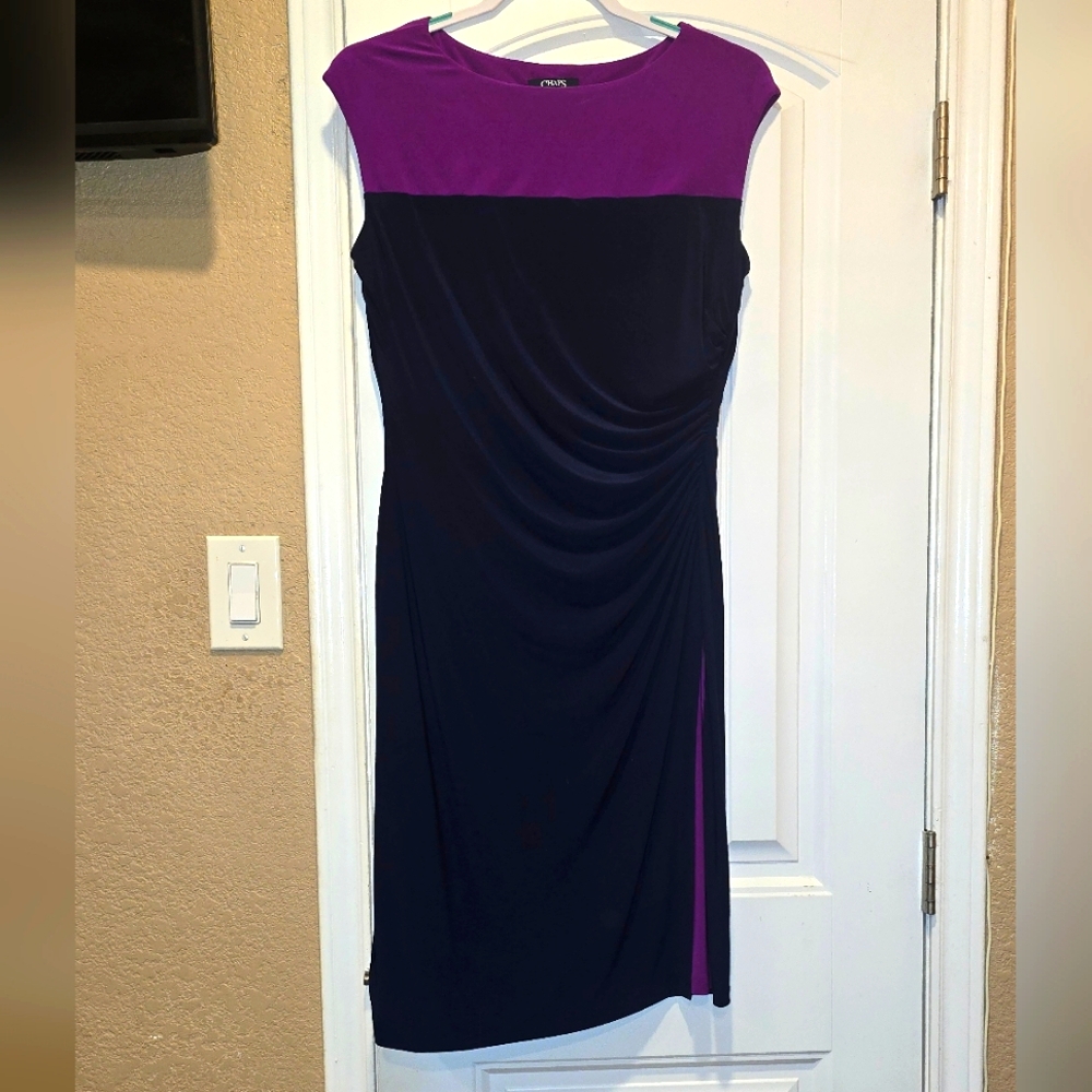 Elegant Purple and Black Women's Dress